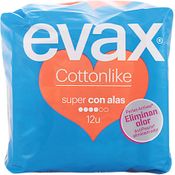 Evax Cottonlike compresas super mit Flügel 12 Stück Damenbinden