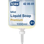 Tork 420501 milde Flüssigseife Premium für Tork S1 Seifenspendersysteme Milde Handseife pH-hautneutral für weiche und hygienisch gepflegte Hände 1000 ml für Alle Hauttypen geeignet