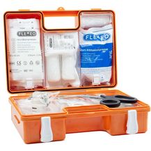 Bild für Flexeo Erste-Hilfe-Koffer DIN13157 orange inkl. Wandhalterung zur einfachen Montage