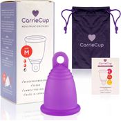 CarrieCup Menstruationstasse M lila BPA-frei, latexfrei, medizinkonformes TPE, geeignet für mittelstarke Periode 1 Stück