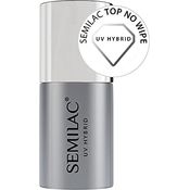 Semilac UV Nagellack Top No Wipe Coat 7ml, Lang anhaltender Glanz ohne Schwitzschicht, transparent