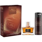 David Beckham Intimately Geschenkset für Ihn, inkl. Eau de Toilette 75 ml und Deodorant Body Spray 150 ml, moderner holzig-würziger Duft