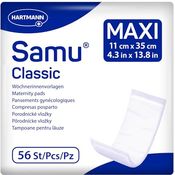 Samu Classic Maxi Wöchnerinnen-Vorlagen Wochenbettbinden, hochabsorbierend, 1x56 Stück, dermatologisch getestet