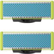 Philips OneBlade Bodycare, 2 Hautfreundliche Rasierklingen in Blau und Grün, für alle OneBlade Handstücke, langlebig und wasserdicht