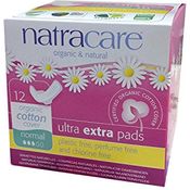 Natracare 3 x Organische Ultra Extra Pads 12 Normal, biologisch abbaubar und kompostierbar, für starke Strömung