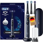 Oral-B iO Series 9 Elektrische Zahnbürste mit 3 Aufsteckbürsten, 7 Putzmodi, interaktivem Farbdisplay und Lade-Reise-Etui, Schwarz