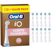 Oral-B iO Sanfte Reinigung, ORIGINAL Aufsteckbürsten mit abgewinkelten Borsten zur effektiven Plaque-Entfernung, weicher Bürstenkopf, weiß, 10 Stück