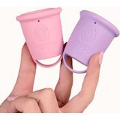 Beppy Menstruationstasse, Cups «COTTON CANDY» Pink/Lila, Set mit 2 Tassen und Aufbewahrungstasche