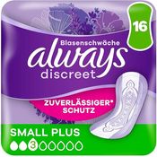 Always Discreet Inkontinenzeinlagen Small Plus, 16 Stück, Rundumschutz mit ultra-dünnem RapidDry-Kern, dermatologisch getestet, unsichtbar und mit Geruchskontrolle