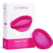 Intimina Ziggy Cup 2 B Menstruationstasse, 76 ml, hypoallergenes Silikon, wiederverwendbar, geeignet für Sport und Schwimmen während der Menstruation