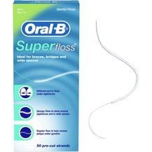 Bild für Oral-B SuperFloss Zahnseide Vorgeschnitten 50 Stück Zahnseide/Flosser Bei prothetischer und implantologischer Versorgung