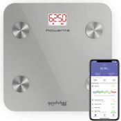 Rowenta Goodvibes Life BR9600, Intelligente Personenwaage mit Körperfettmessgerät und BMI, großes LED-Display, Glasplattform, bis zu 160 kg Kapazität, Bluetooth-App-Anbindung