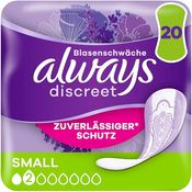 Always Discreet Inkontinenzeinlagen für Frauen, Small, 20 Stück, ultra-dünner RapidDry-Kern, Rundumschutz, dermatologisch getestet
