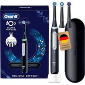 Oral-B iO Series 3, Elektrische Zahnbürste mit 3 Putzmodi, inkl. 3 Aufsteckbürsten und Reise-Etui, designed by Braun, Schwarz
