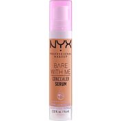 NYX Professional Makeup Abdeckendes Serum mit natürlichem Finish und mittlerer Deckkraft, Concealer gegen Unreinheiten, Augenringe und Rötungen, Bare With Me, Caramel, 1 x 9,6 ml