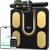 Runstar Smart Scale, digitale Personenwaage mit 8 Elektroden, Bluetooth-Verbindung und umfassender Körperzusammensetzungsanalyse