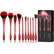 Bild für Generic 8SNQ, 10-teiliges Synthetik-Grundierungs-Concealer-Puder-Rouge-Lidschatten-Augenbrauen-Lippen-Make-up-Pinsel-Set (rot)