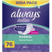 Always Dailies Slipeinlage Fresh&Protect Normal Fresh Gigapack für langhaltende tägliche Frische Geruchsschutz Komfort Trockenheit 76 x 4 Stück