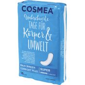 COSMEA Maxi Binden Super Seitenauslaufschutz leistungsstarker 3D-Kern atmungsaktive Soft-Oberfläche geeignet für starke Periode 16 Stück