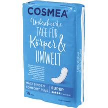 Bild für COSMEA Maxi Binden Super Seitenauslaufschutz leistungsstarker 3D-Kern atmungsaktive Soft-Oberfläche geeignet für starke Periode 16 Stück