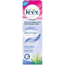 Image for Veet Silk & Fresh Hair Removal Cream Enthaarungscreme auch für empfindliche Haut geeignet 100 ml