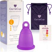 CarrieCup Menstruationstasse L lila BPA-frei, latexfrei, medizinkonformes TPE, geeignet für starke Periode 1 Stück