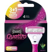 Wilkinson Sword Quattro for Women Rasierklingen für Damen Rasierer, 4 Stück