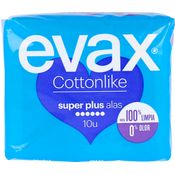 Evax Cottonlike compresas super plus mit Flügel 10 Stück Damenbinden