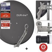 DUR-line Select 75/80cm Komplettanlage anthrazit + Single LNB - Preisvergleich