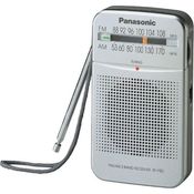 Panasonic RF-P50DEG-S Taschenradio mit Trageriemen, Batteriebetrieb Silber