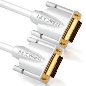 deleyCON 1,5m DVI Kabel Dual Link 24+1 HDTV Auflösungen bis 2560x1080 FULL HD 1080p 3D Ready DVI-D Dual Link vergoldete Kontakte - Weiß