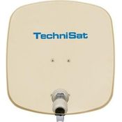 TechniSat DIGIDISH 45 - Satelliten-Schüssel für 2 Teilnehmer (45 cm kleine Sat Anlage - inkl. Wandhalterung, An-Rohr-Fitting zur Montage am Mast (30-63 mm) und Universal Twin-LNB) beige