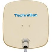 TechniSat DIGIDISH 45 - Satelliten-Schüssel für 2 Teilnehmer (45 cm kleine Sat Anlage - inkl. Wandhalterung, An-Rohr-Fitting zur Montage am Mast (30-63 mm) und Universal Twin-LNB) beige