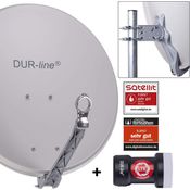 DUR-line Select 60/65 cm Sat Anlage 1 Teilnehmer Komplett Set hellgrau