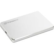 Transcend StoreJet 25C3S - Festplatte - 2 TB - extern (tragbar) - 2.5 Zoll (6.4 cm) - USB 3.1 Gen 1 (USB-C Steckverbinder) - Silber (TS2TSJ25C3S)