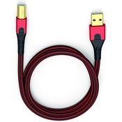 Oehlbach USB-Evolution B - hochwertiges USB-Kabel Typ 2.0 USB-A auf USB-B (für Audio-Streaming, DAC und Drucker) schwarz-rot - 5m