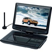 Reflexion DVD1017 Tragbarer 25,4 cm (10 Zoll) DVD-Player mit DVB-T2 HD Tuner, Fernbedienung, 12V Adapter, HDMI, USB, 230V Netzteil schwarz
