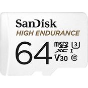 SanDisk High Endurance microSD Karte 64GB (für Dashcams und Heimüberwachungssysteme, hohe Belastbarkeit und Haltbarkeit, Full HD-Videos aufnehmen)
