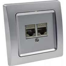 Bild für DELPHI Netzwerk-Dose 2x CAT6 inkl. Rahmen