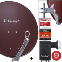 Bild für DUR-line Select 60/65 cm Sat Anlage 6 Teilnehmer Komplett Set rot