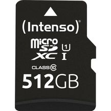 Image for Intenso Micro SDXC 512GB Class 10 Speicherkarte inklusiv SD-Adapter (UHS-I)