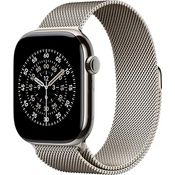Apple Milanaise Armband für Apple Watch - 46 mm, natur, M/L - Edelstahlgeflecht, magnetisch verstellbar, PVD-Finish