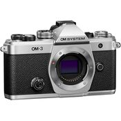 OM SYSTEM OM-3 Micro Four Thirds Systemkamera, 20 MP BSI Stacked Sensor, 5-Achsen-Bildstabilisierung, spritzwassergeschützt, schwarz
