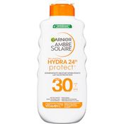 Garnier Ambre Solaire Hydra Protect+ Sonnenschutz-Milch 24h LSF 30, UVA/UVB-Schutz mit Vitamin C, 175 ml