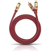 OEHLBACH NF Y-Sub 100 - Y-Cinch Subwoofer-Kabel - 2x Cinch/1x Cinch - Flexibles Kabel mit effizienter Schirmung - 1 m - rot