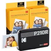 Kodak MINI 2 RETRO P210RB60 PORTABLE U'INSTANT PHOTO PRINTER BUNDLE 2.1X3.4 BLACK, Netzwerkkamera, Schwarz