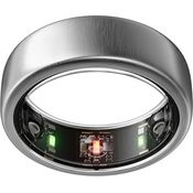 Oura Ring Gen3 Horizon, Smart Ring aus gebürstetem Titan, Silber, zur Überwachung von Schlaf, Aktivitätsniveau, Herzfrequenz und Stress
