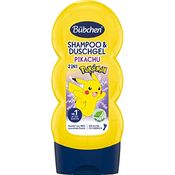 Bübchen Shampoo & Duschgel für Kinder, Pokémon Pikachu Edition, 230 ml, pH-hautneutral, vegan, ohne Mikroplastik und Silikone