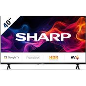 SHARP 40GF2265E - 40 Zoll Fernseher Full HD Google TV ohne Rahmen (HDMI ARC, HDR10, Receiver, Bluetooth) - Netflix, Prime, YouTube, Disney+, Apple TV