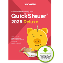 Bild für LEXWARE QuickSteuer Deluxe 2025, Steuersoftware für das Steuerjahr 2024, Vollversion (Download-Link)